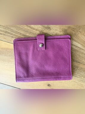 Pink Leather Passport Holder Travel Wallet Passport Cover Card Organizer
